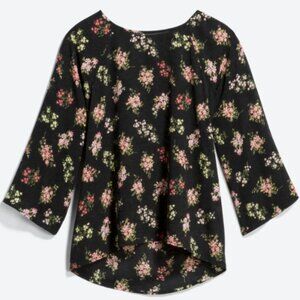 Papermoon Larie Crew Neck Blouse - Black Floral - L
